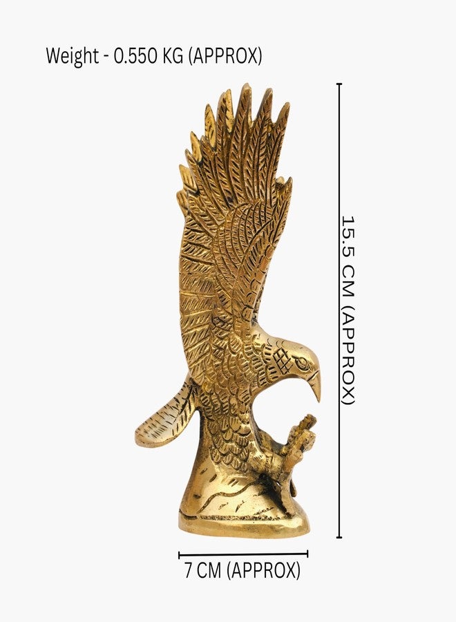TREE MAISON CORONATING HOMES Vastu Brass Flying Eagle Statue Sculpture Decorative Garuda Statue for Home Decor | Handcrafted Showpiece | Vastu Gift Item | 5 X 8 X 15 CM | 550 Gram Approx | Pack of 1 - Image 2